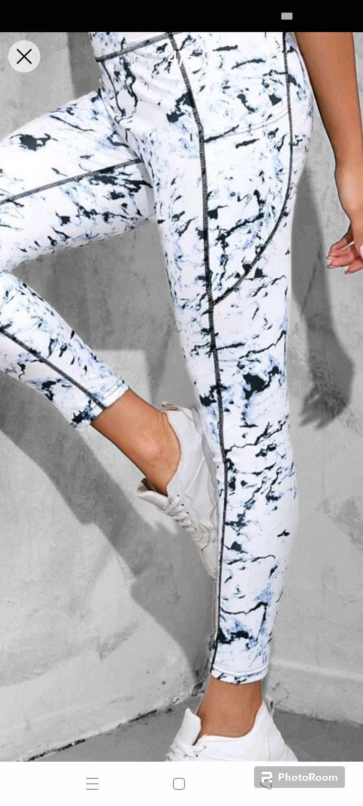 White / Black Print Leggings