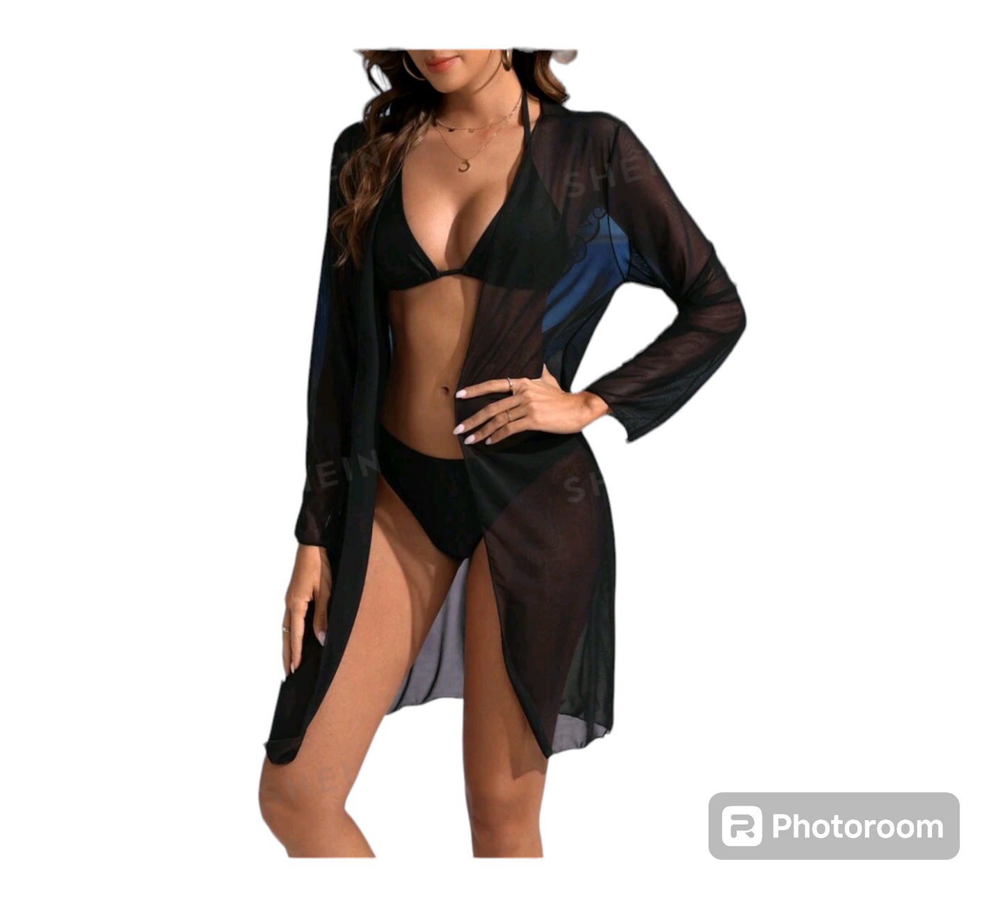 Black Sheer Beach Cover Up