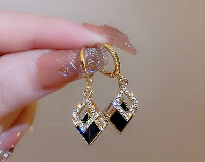 Back Diamante Drop Earrings