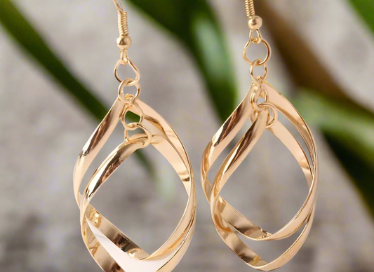 Gold Colour Drop Earrings